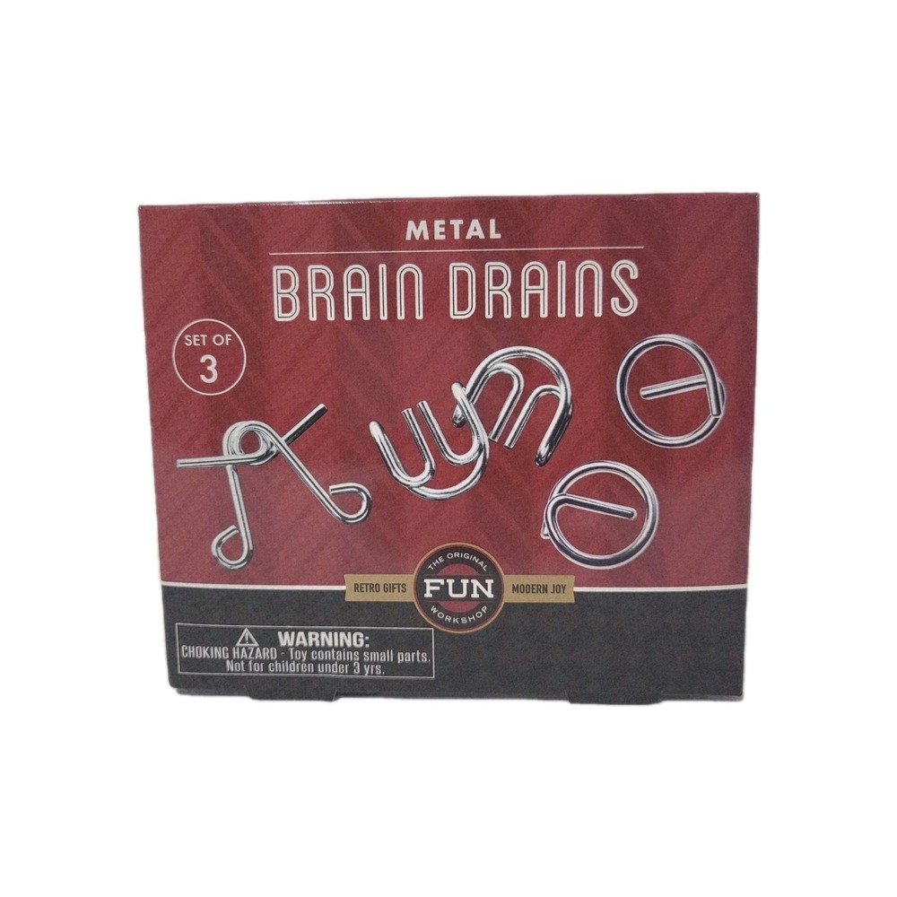 Metal Brain Teaser Puzzle Set of 3 | Brain Drain‎ Logic IQ Mind Game New